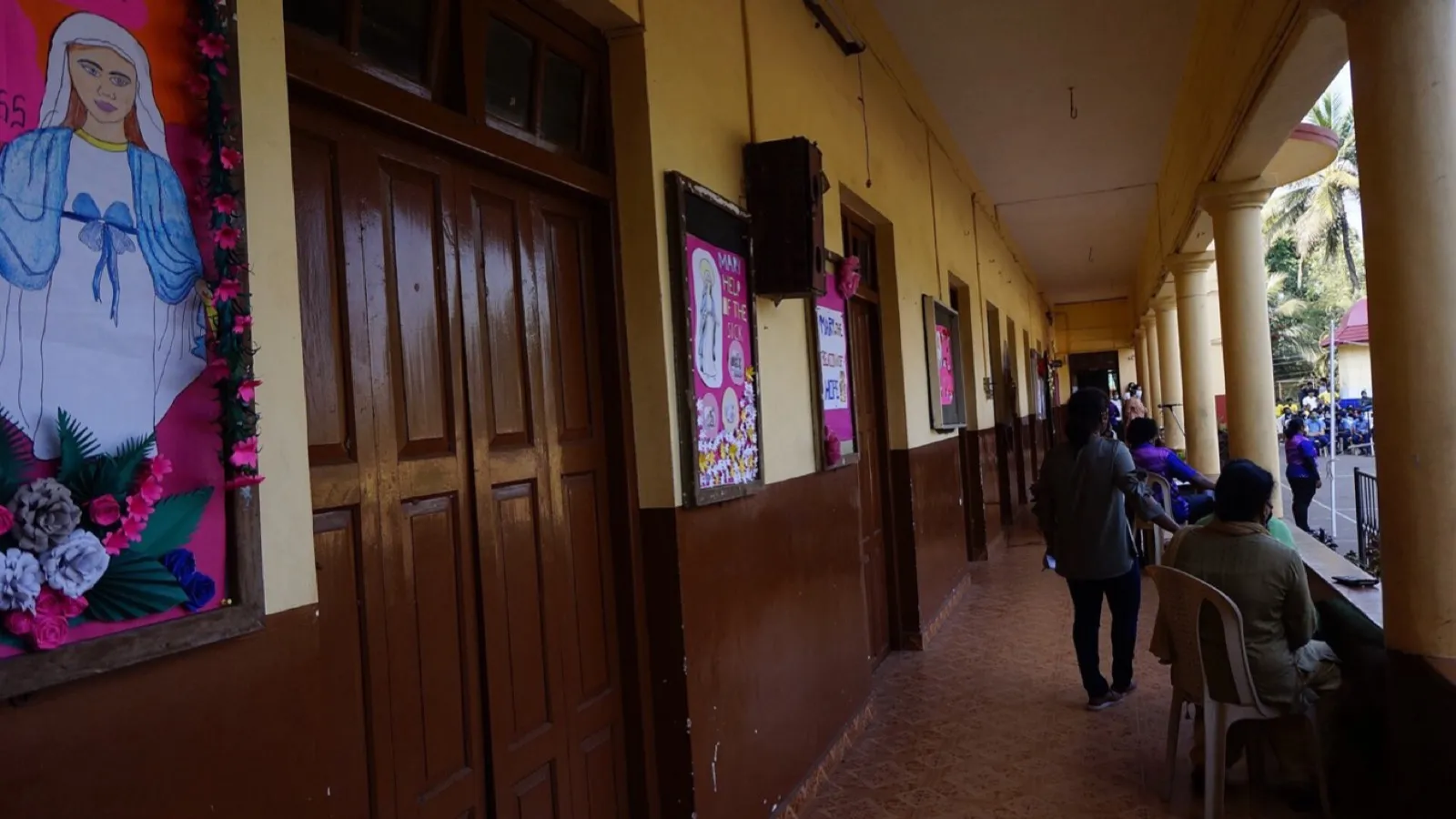 A school corridor, where a rollout either takes or stalls.