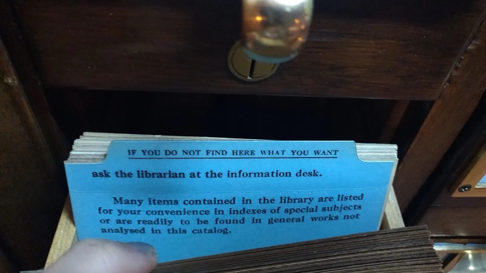 A card catalogue, a question bank before anyone made one digital.