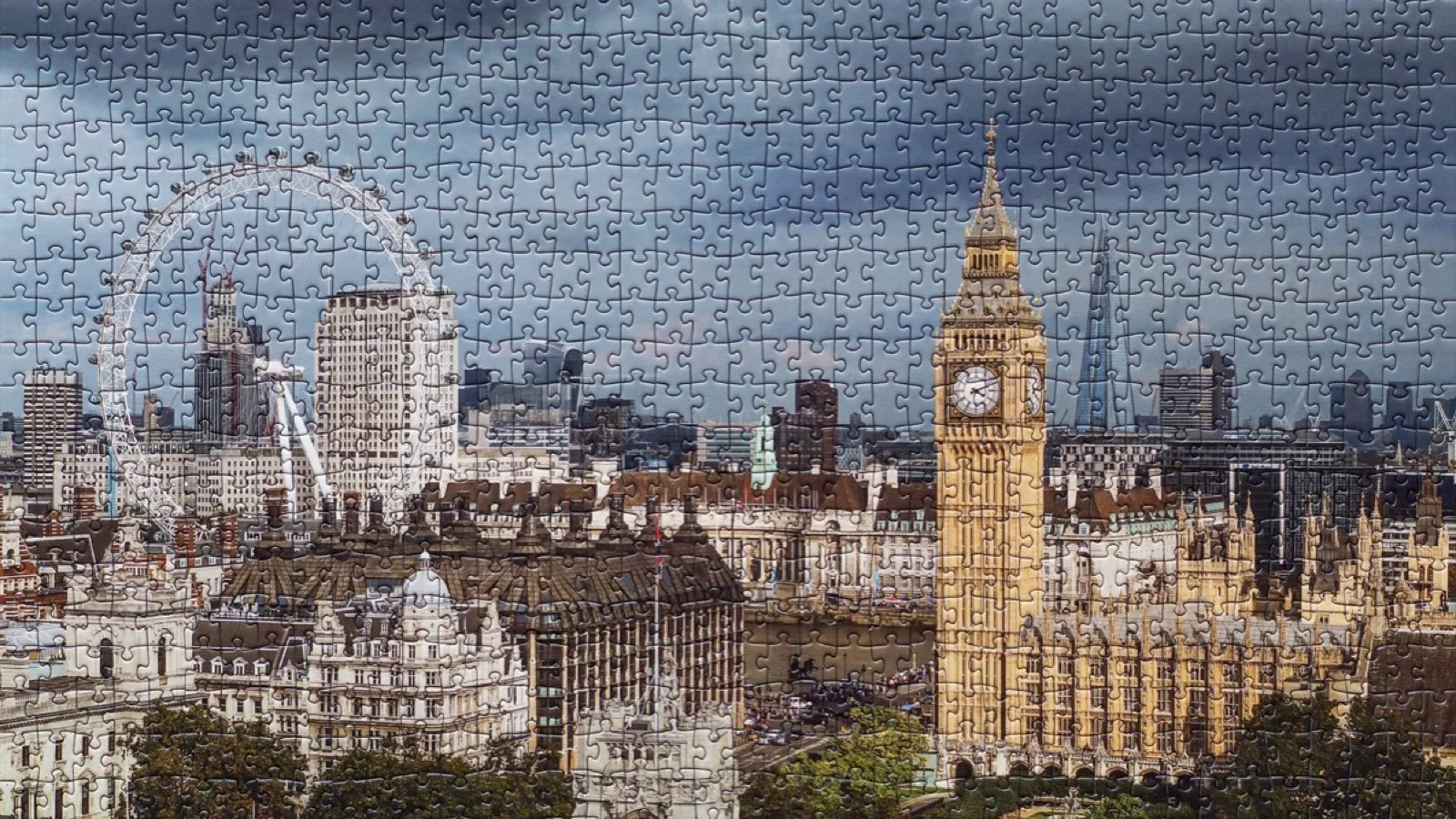Puzzle pieces part way to being solved.